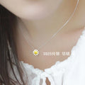 925 Sterling Silver Sunflower Necklaces Pendants for Women Fashion Lady Festival Gift Jewelry