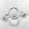 Sterling Silver 6*8/7*9/8*10/9*11/10*12/10*14/11*13/12*14mm Semi Mount Ring Frame Empty Blank Without Center Stone DIY for Inlay