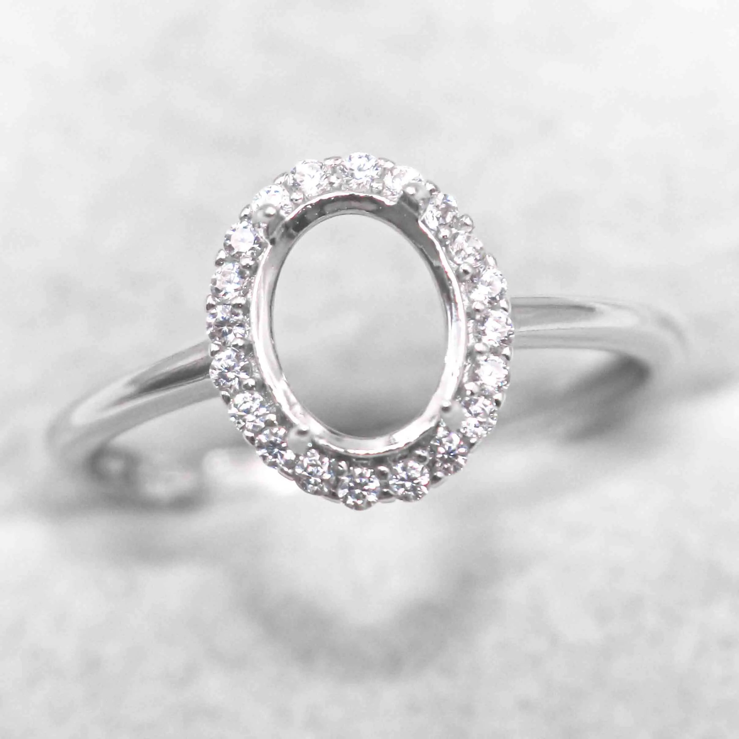 Sterling Silver 6*8/7*9/8*10/9*11/10*12/10*14/11*13/12*14mm Semi Mount Ring Frame Empty Blank Without Center Stone DIY for Inlay