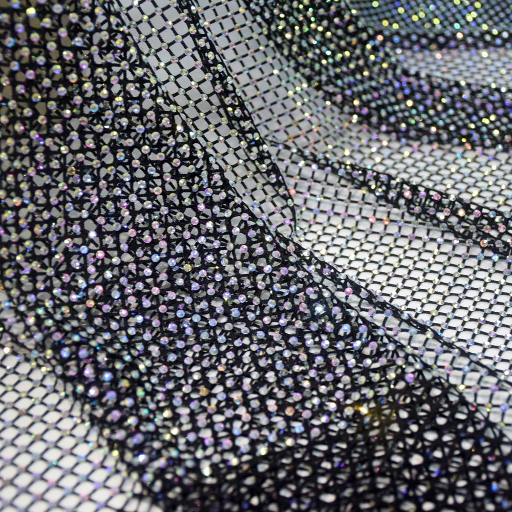 Hot Sale African Black Hole Tulle Stretch Net Shining Stones Customized Color Wedding Evening Lace Dress HY1583
