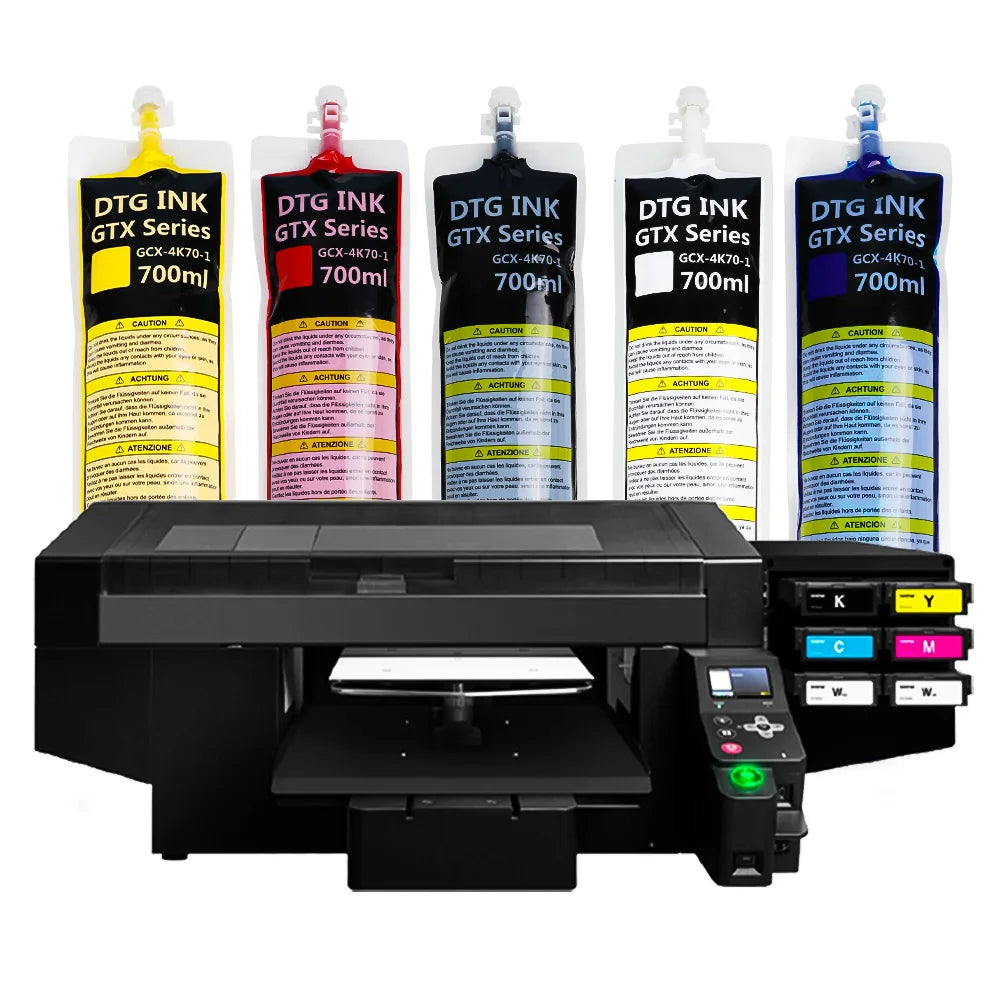 Xcellent 700ML GTX Digital Pigment Fillled Ink Bag with DTG  Ink One Time Use Chip  for Brother GTX GTX PRO Printer