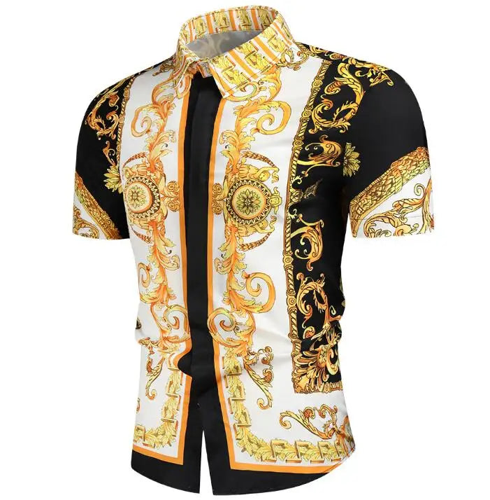 Wholesale Summer Wear Casual Digital Trend Print Button up Short Sleeve Men's Beach Hawaiian Shirts
