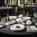 Nordic Luxury Dinnerware Set Hotel Restaurant Tableware Crockery White Wave Ripples Stoneware Dinner Dishes Plates