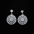 New Hot Fashion 925 Sterling Silver Crystal Round Earrings for Women Girls Gift Fashion Statement Jewelry  Korean Earrings