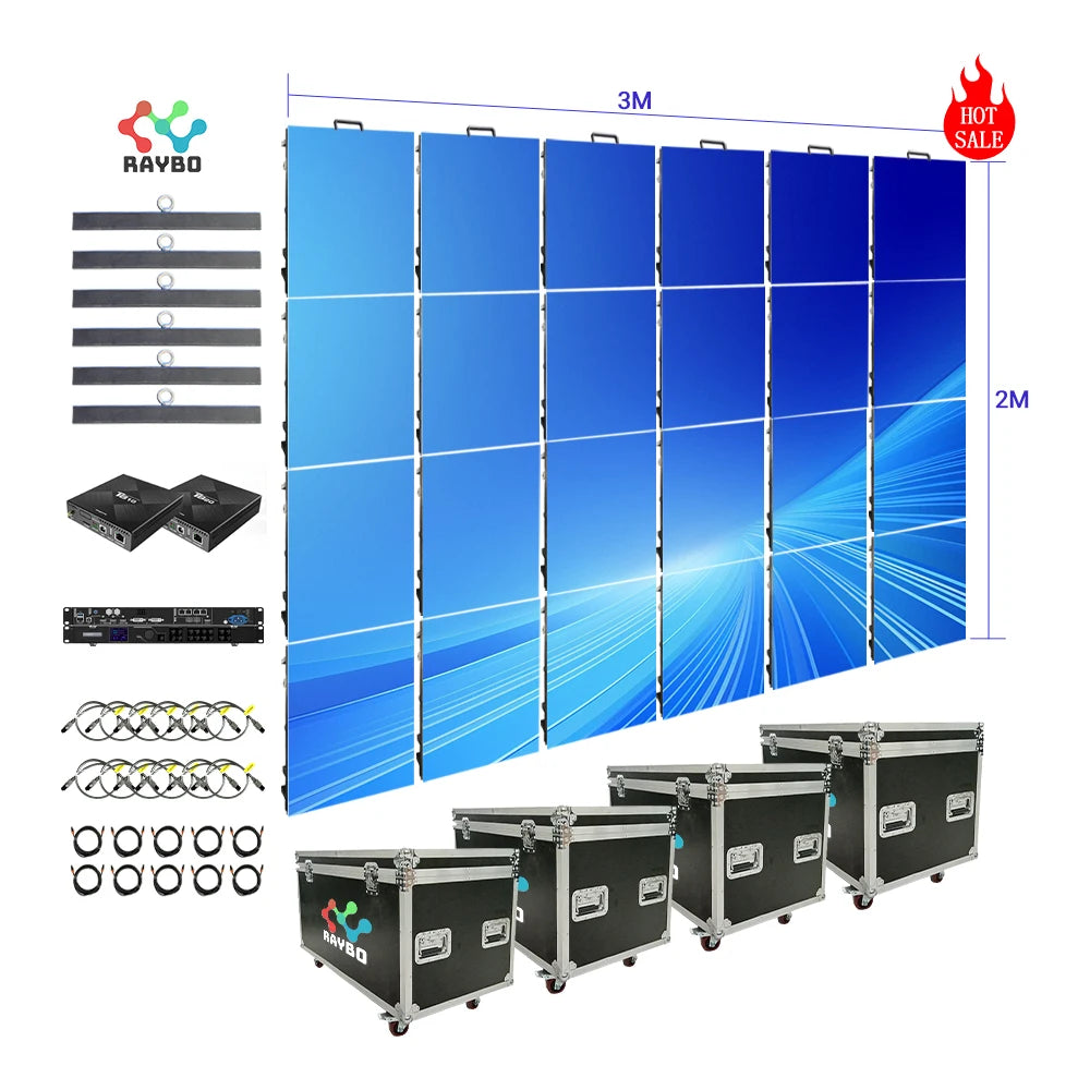 RAYBO P4.81 P3.91 Easy Moving Outdoor Rental LED Display Screen 500x1000mm Stage Event Movable LED Wall Panel