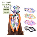 Qianlv Customization 2025 New Screen Printed Flower/Dot Print 70x70cm Women's Imitation Silk Square Scarf