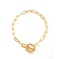Hot Sale Fashion Punk Stainless Steel OT Buckle Paper Clip Bracelet 18K Gold Plated Women's Cross Chain Bracelet Wholesale