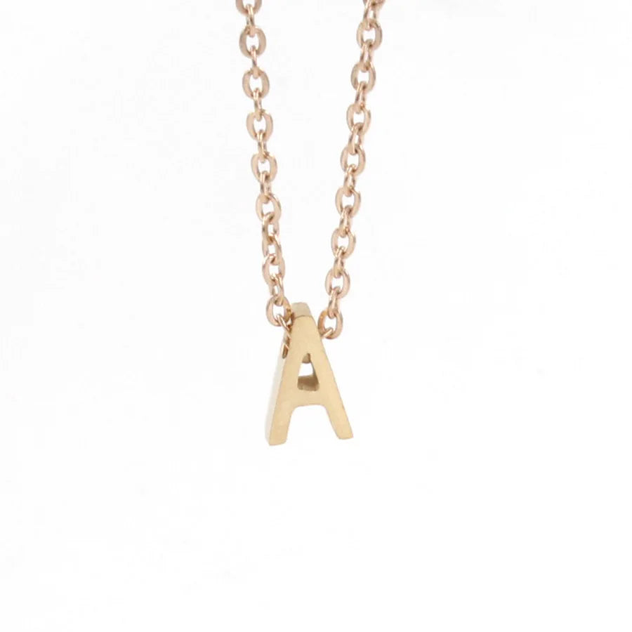 Rose Gold Plated Letter Necklace Dainty Hypoallergenic Initial A-Z Customised Name Necklace for Women Girls Men
