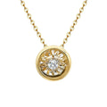 18kt Solid Gold Pendant Classic Round Shape 18K Genuine Gold Dancing Diamond Necklace Women Jewelry Wholesale