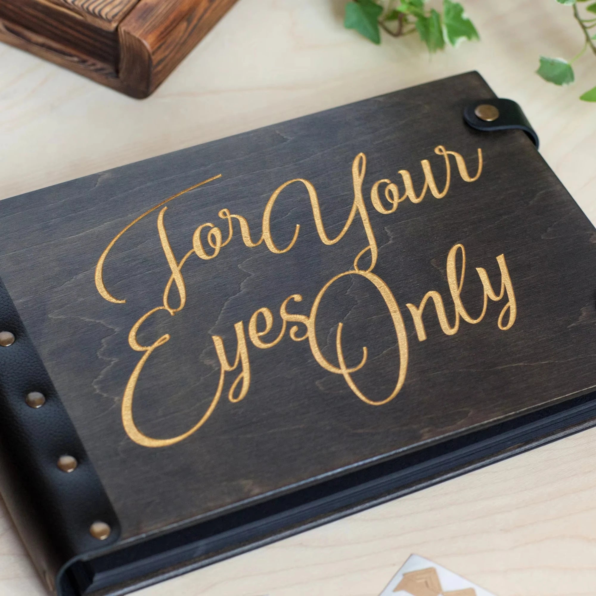Custom Wooden Cover 40pages Photo Album Scrapbook Engraved with Names or Dates a Wedding Anniversary Lover Anniversary Gift