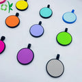 OKSILICONE Factory Price Customized Logo Round Shape  Rubber Tag Reusable Dog ID NameSilicone Pet Tags