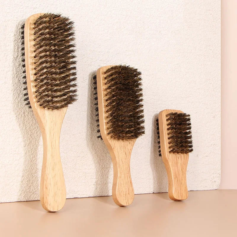 Wholesale Wooden Handle Double Side Comb Shaving Brush Boar Hair Brushes Comb