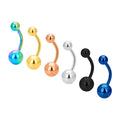 ASTM F136 Titanium 14G Banana Belly Button Ring Basic Style 2 Balls Navel Piercing Jewelry for Women Fashion Piercing Jewelry
