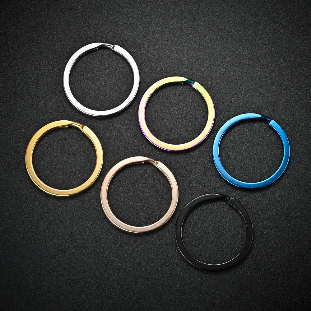 10 12 15 20 25 30 mm PVD Plating 18k Gold Rose Gold Black Stainless Steel Split Key Rings