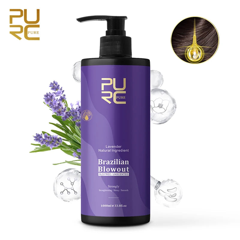 Lavender 4~6 Months Long Lasting Sulfate Free Soothing & Straightening Hair Brazilian Blowout Keratin Treatment