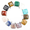 100% Natural Stone Square Pendant for Women and Men Diy Crystal Stone Pendant Necklace Accessories Gemstone Pendants