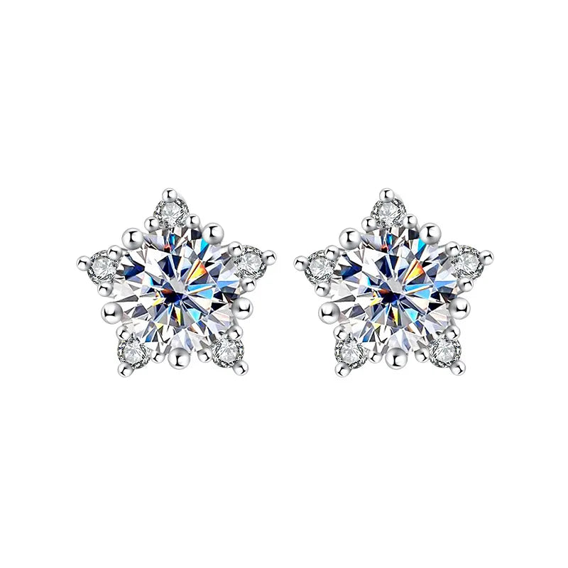 SPJ Luxury Silver Jewelry Women's Classic D Color Moissanite Diamond Stud Earrings Wholesale Fine Jewelry