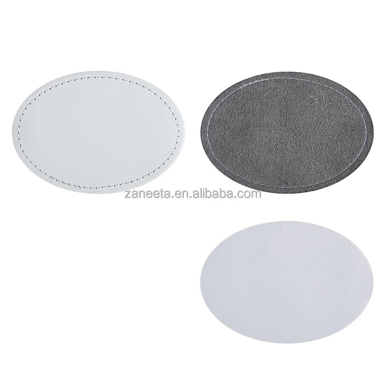 Sublimation Hat Patch Blanks Custom Leather Hat Patch With Adhesive