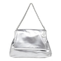 Custom New Luxury Stylish Silver Pu Leather Fashion Crossbody Handbags Chains Landscape Pattern Flap Cover Closure for Women