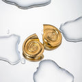 J&D Jewelry Waterproof 18K Real Gold Plated Stainless Steel Thick Conch Spiral Hoop Earring for Women