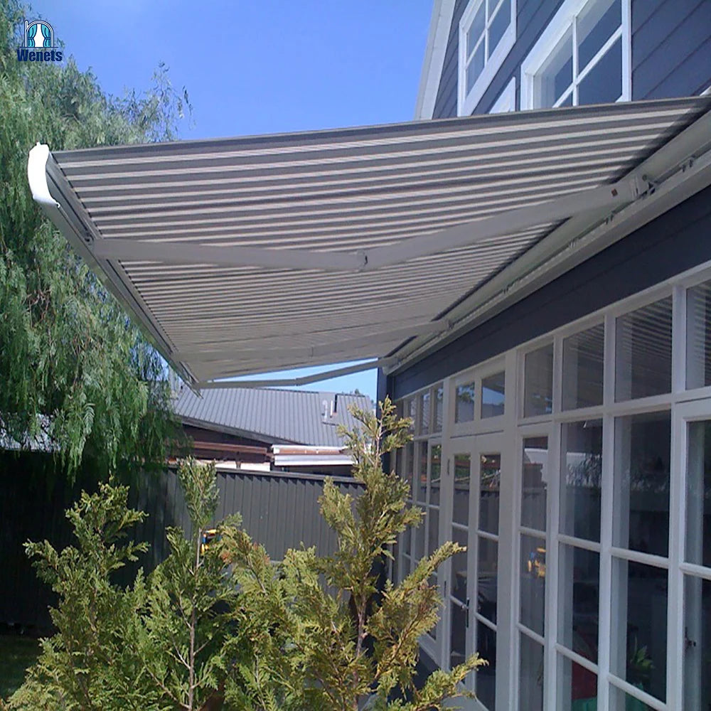 Electric Retractable Awning Outdoor Sunshade Manual Folding Arm Awning Full Cassette Awning