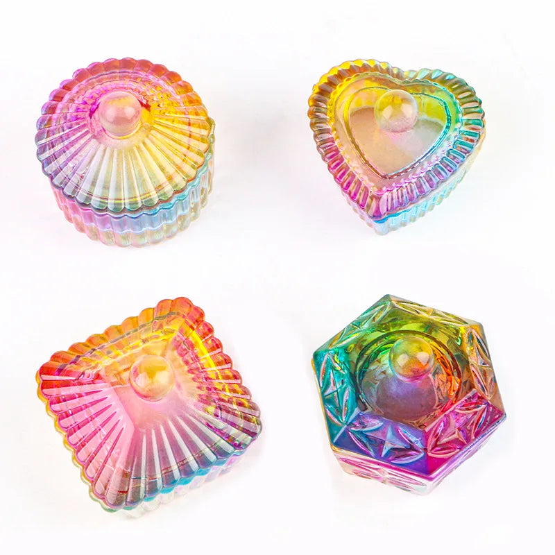 New Customizable Color Nail Art Acrylic Dappen Dish Glass Liquid Powder Tools with Lid OEM