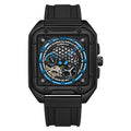Fairwhale Luxury Brand Stainless Steel Skeleton Silicon Strap Watches Men Automatic Movt Mechanical Wrist Watch