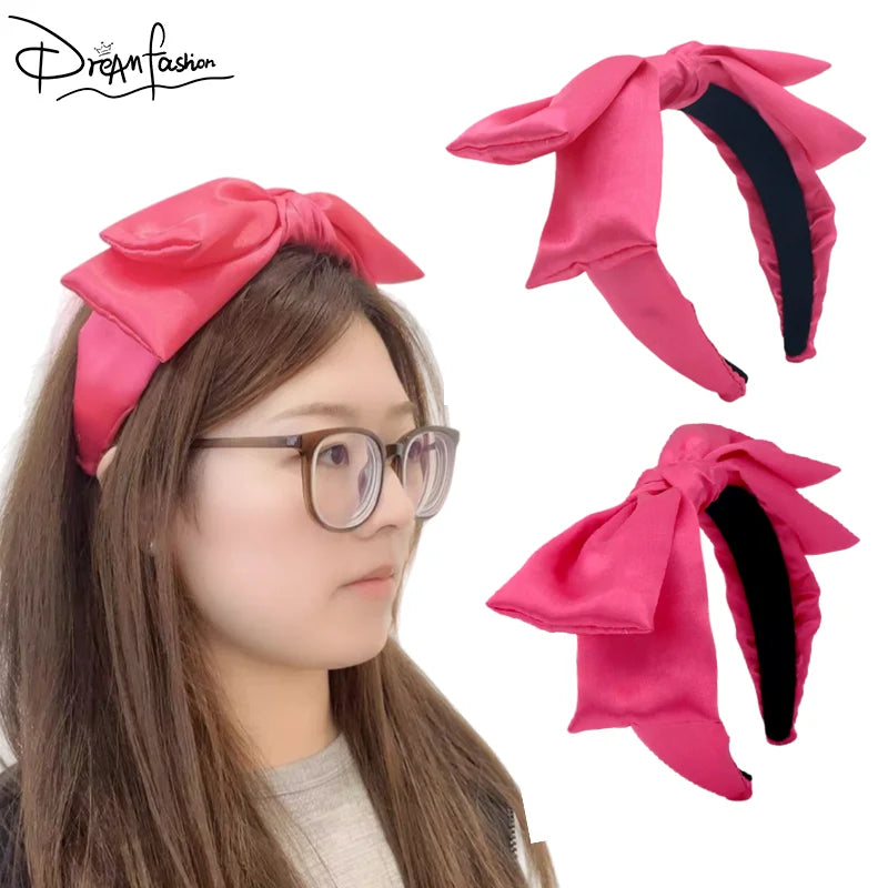 Dream Fashion Hot Pink Designer Knot Top Headband Handmade Wholesale Women's Hairband Accessory