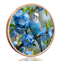 Premium Quality Colorized 1 oz  .999 Pure Copper High Relief Blue Flower Parrot Bullion Coin Collectible Copper Bar