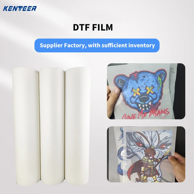 60 Cmx100m 75U One Double-Sided PET Heat Transfer Film Roll for High Temperature T-shirt DTF Printing Solution