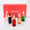 CUSTOM Paper Box Cosmetic Set  5ml 10ml 15ml 30ml 50ml 100ml clear Amber Blue Green Essential Oil  Serum Glass Dropper Bottle