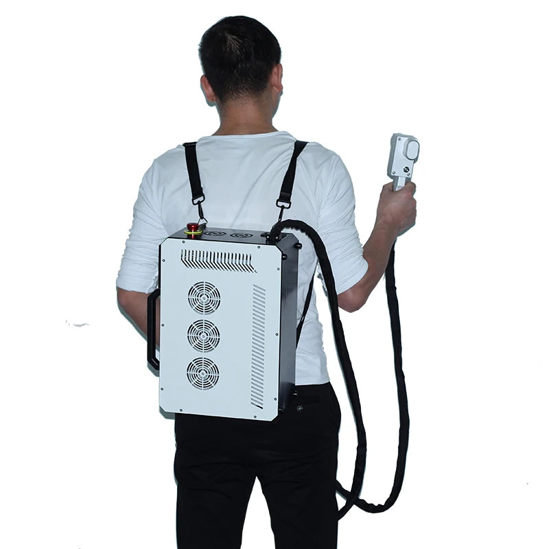 Automatic Backpack Fiber Laser Cleaning Machine Pulse Laser 100w for Rust Removal and Glue Removal