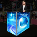 LED Trade Show Booth Counters Fabric Support Stand Professional Exhibition Equipment Display Foldable Led Event Show Counter