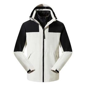 2023 Men's Plus Size Soft Shell Waterproof Reversible Breathable Hooded Down Filled Autumn Winter Windbreaker Warm Outdoor Parka