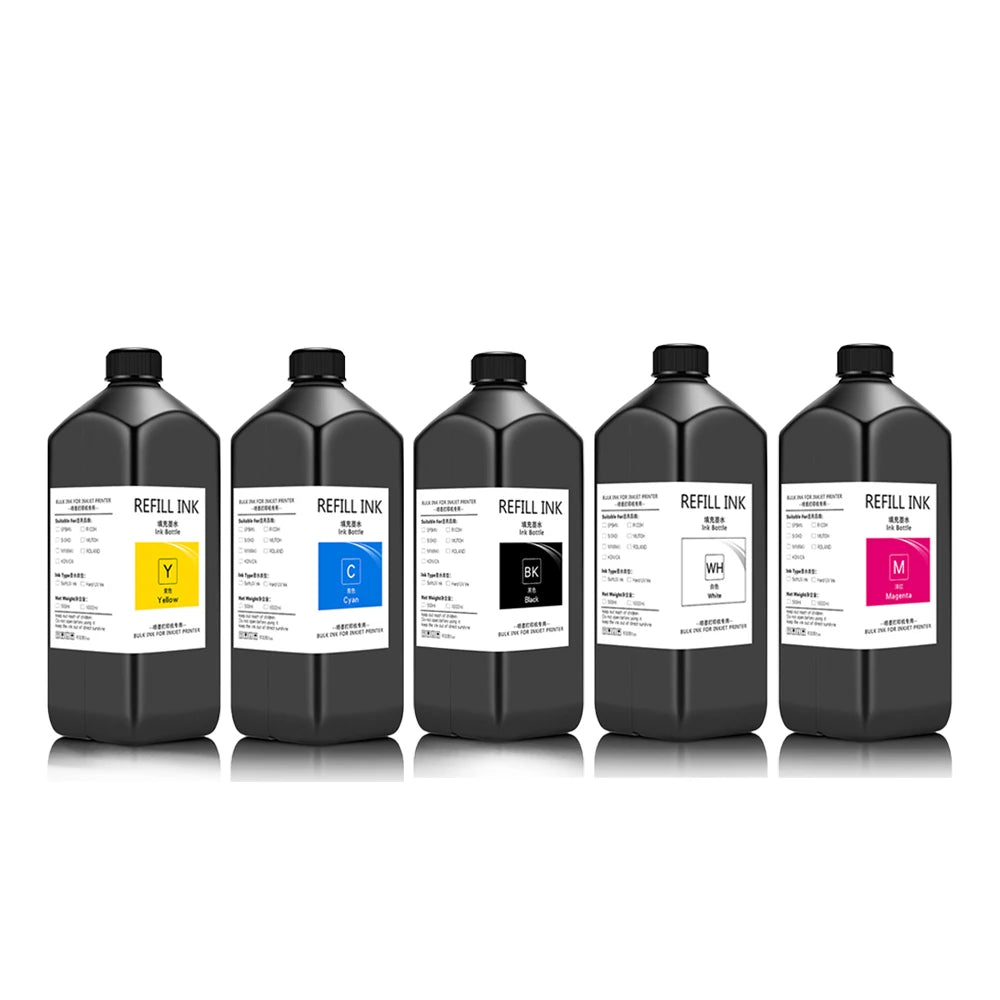 Ocbestjet 1000ml/bottle A3 Cheap Color UV Ink for Epson DX5 DX7 XP600 TX800 L1440 for Ricoh GH2220 G5 Printer