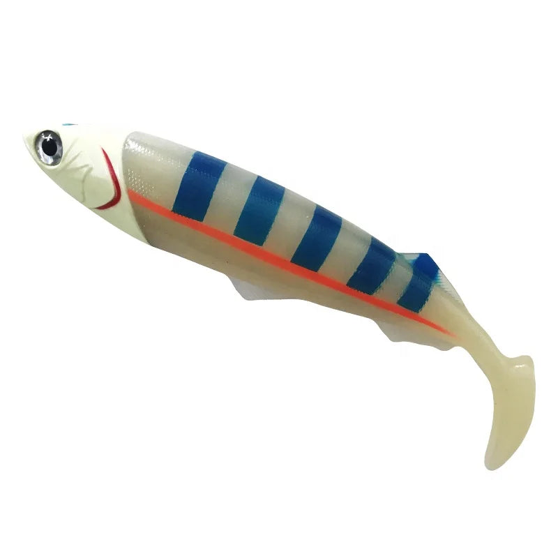 26cm/33cm Ocean Boat Sea Fishing Large  Simulate  Artificial Baits Rubber Mackerel Soft Plastic Jig Heads  Soft Fishing Lure