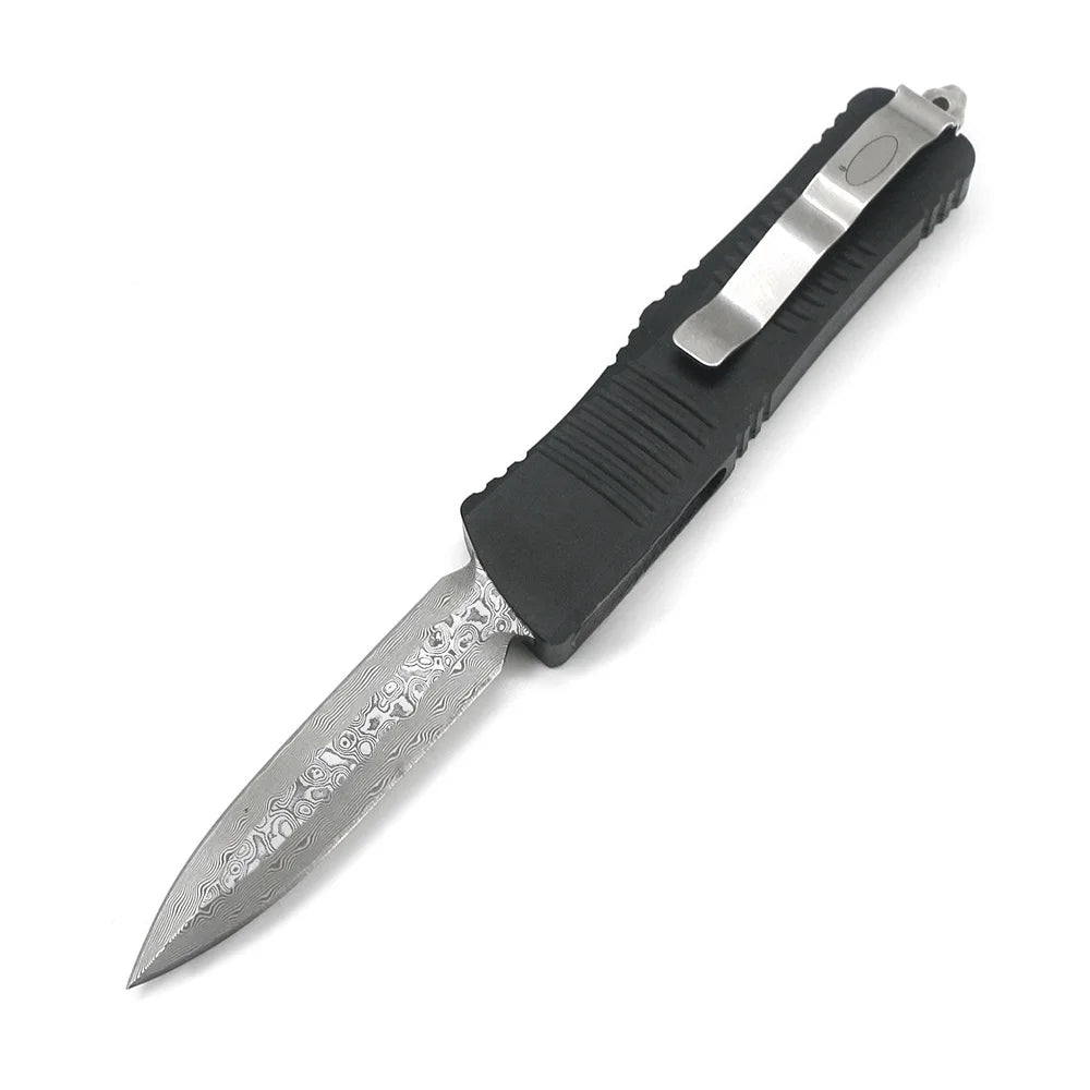 OEM Supported Ultimate Quality Damascus Blade EDC Tactical Folding Pocket Knife Push Button Camping DIY Multipurpose Knife