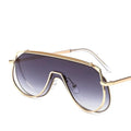 Colorful Hollow Cool Style Custom Logo Big Frame Sunglasses Women Unique Luxury Oversized One Piece Sunglasses Fashion Glasses