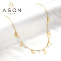 Ason 2023 New Fashion Stainless Steel Jewelry Necklace 7 Moon Accessories 7 Diamond Necklace for Women