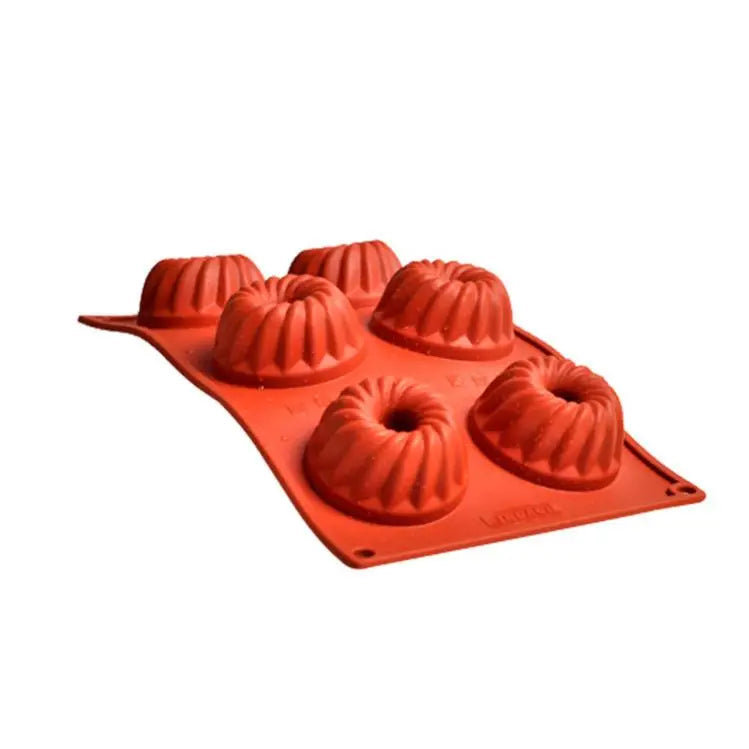 Non-stick Chocolate Cookies Mini Fluted Tube Cake Pan Silicone Cake Mold Baking Pan for Soap Muffin Cups Coffee Cake Cupcake