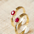 H&F Top Selling Genuine Ruby 18k Gold Ring Oval Cut Natural Diamond AU750 AU585 AU375 Real Gemstone for Women for Weddings