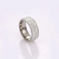 Foreign Trade 8Mm Clay Point Diamond Ring Stainless Steel Full Diamond Ring 5 Row Diamond Ring Wholesale