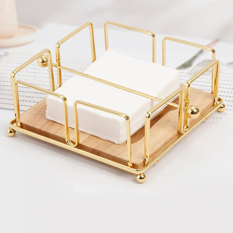 Desktop Metal Tissue Box Restaurant Cafe Home Decor Table Decoration Rustic Napkin Holder