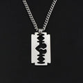 Factory Wholesale Hip Hop Stainless Steel Blade Pendant Necklace Love Blade Charm Chain Necklaces Silver Punk for Men Twinkle
