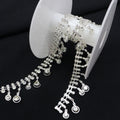 D013 Luxury Crystal Rhinestone Chain Fringe Trim Rhinestone Bridal Trimmings Chain