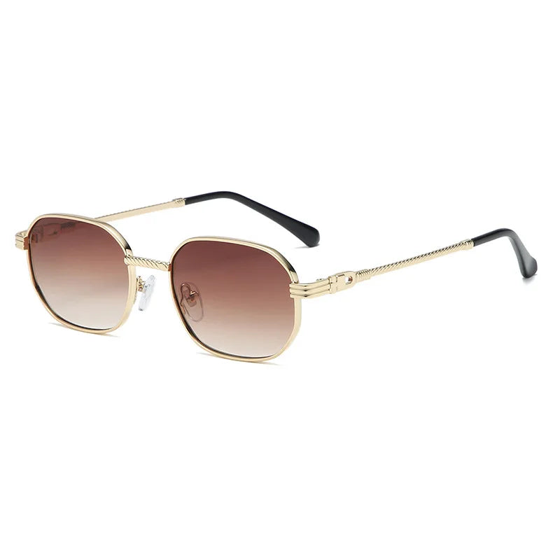 Custom logo Metal Frame Uv400 Gradient Lens Fashion Sun Glasses square Retro Shades Vintage Women Men Sunglasses 2026