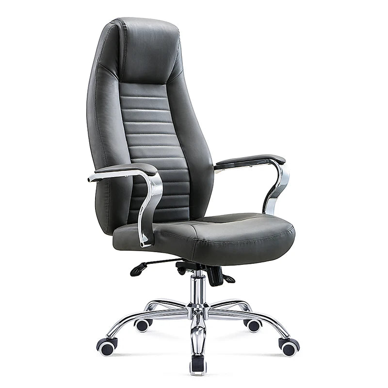 Modern Swivel Executive Comfy Computer Office Chair Luxury High Back Genuine Leather Adjustable Height Gliding