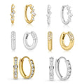 Joolim Gold Plated 925 Sterling Silver Zirconia Pave Huggie Earring Minimalist Earring