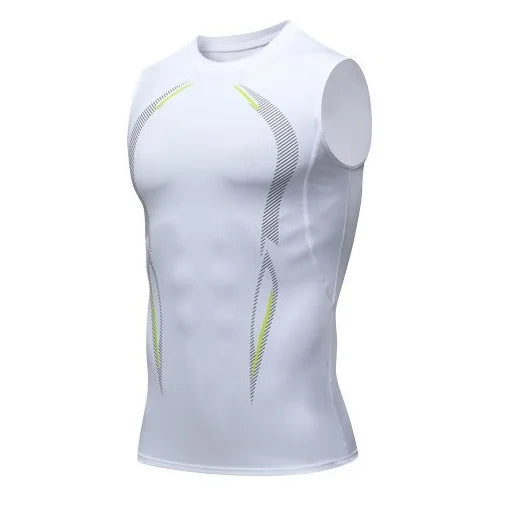 Quick Dry Sleeveless Vest Sports Training Elastic Printed Sports Tight Tank Top Training Elastic Vest for Summer