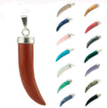 Fashion Natural Gemstone Pepper Pendant DIY Jewelry Making Necklace Accessories Protection Tooth Amulet Cornicello Italian Horn